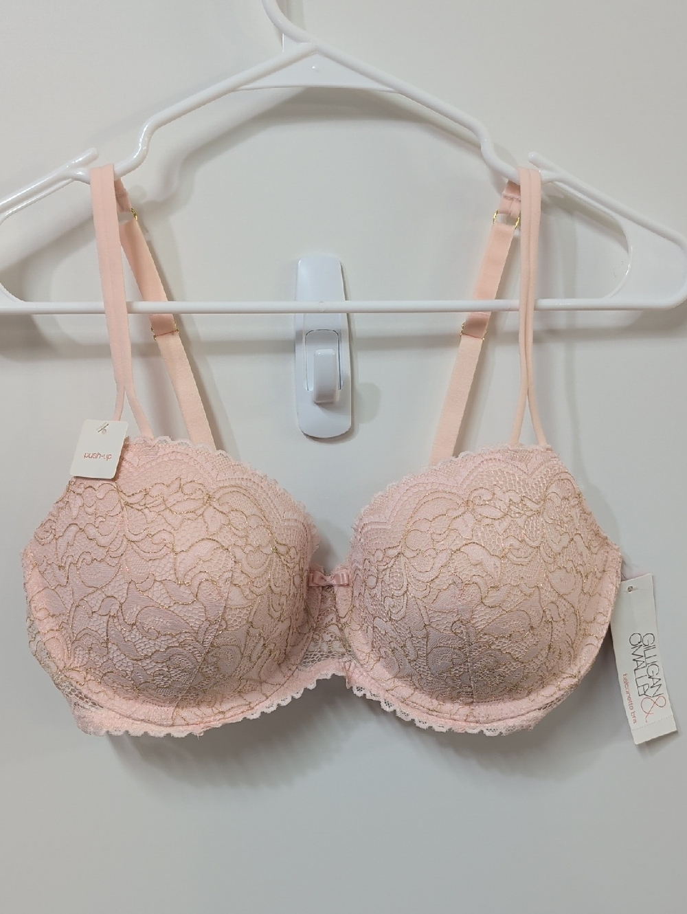 Gilligan & O'Malley Pink Lace Push-Up Bra